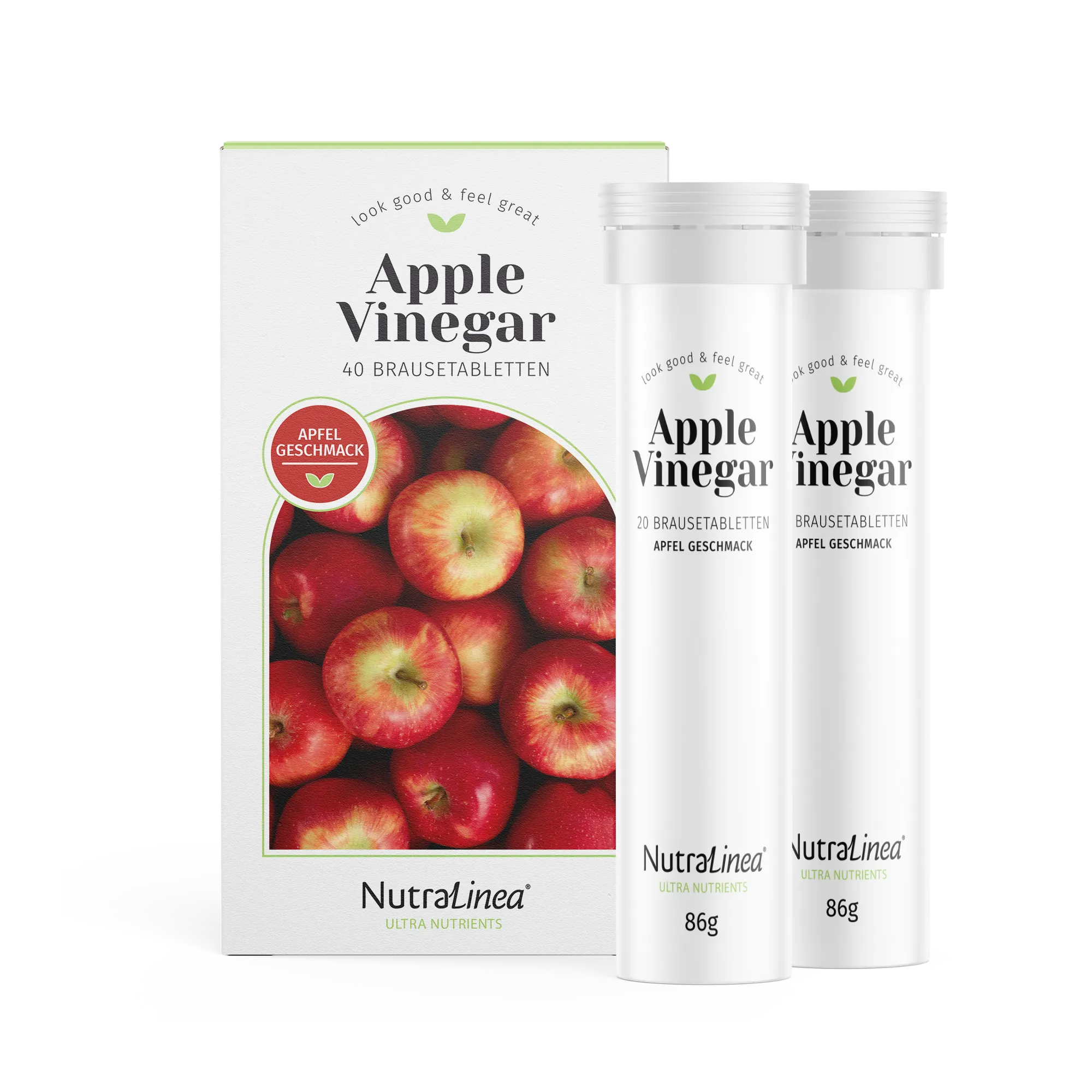 Packung Apfelessig Brausetabletten - Apple Vinegar Apfel