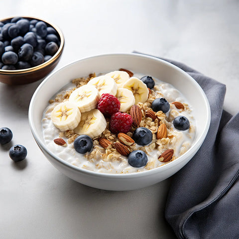 Nährstoffreiches und proteinreiches Frühstück mit NutraLinea Protein Oats und Blaubeeren